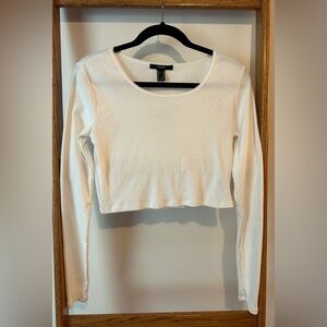 Brand New White Long Sleeve Shirt With Mini Floral Design